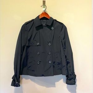 Banana Republic Cropped Trench Jacket Black XS